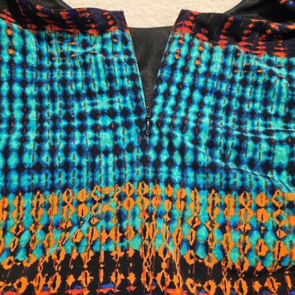 Laundry Shelli Segal Zipper Front Dress Sz10 Bodycon Multicolor Office Siren - Picture 8 of 10
